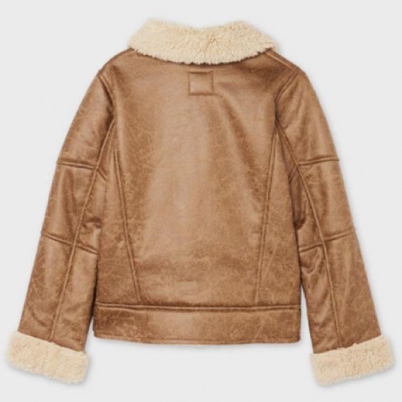 NWT MAYORAL Girl's Faux Shearling Jacket in Brown - Picture 8 of 8